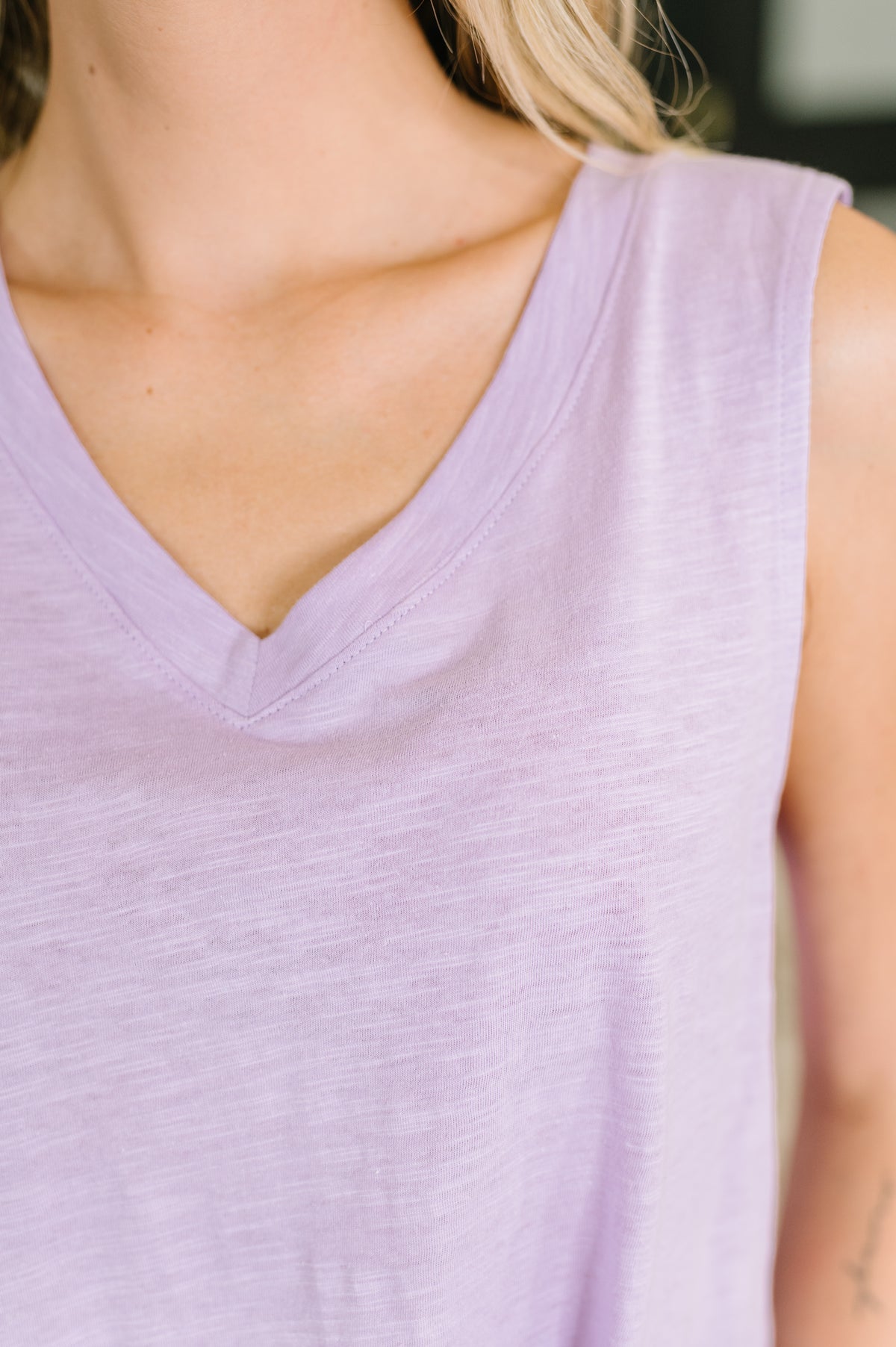 Getting Good V-Neck Tank in Lilac - 6/26/2026