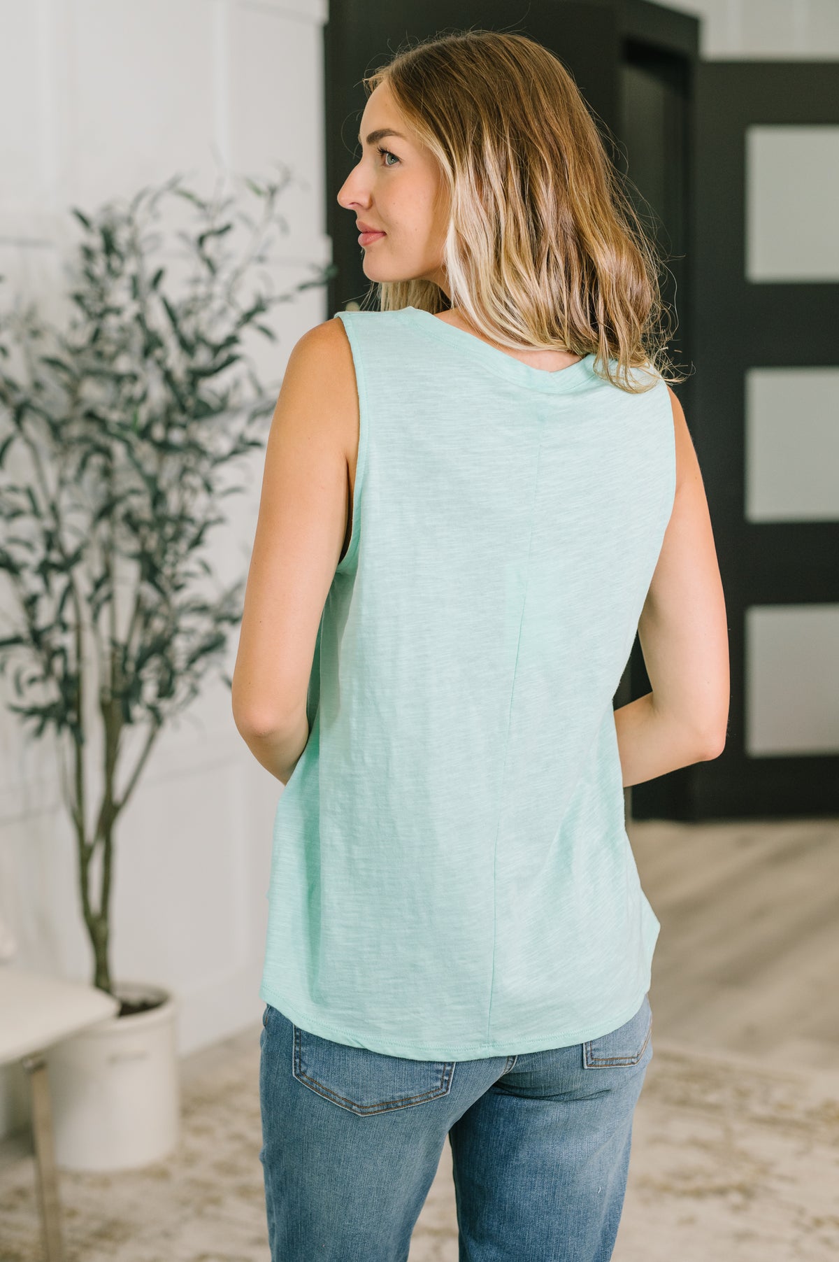 Getting Good V-Neck Tank in Mint - 6/26/2026
