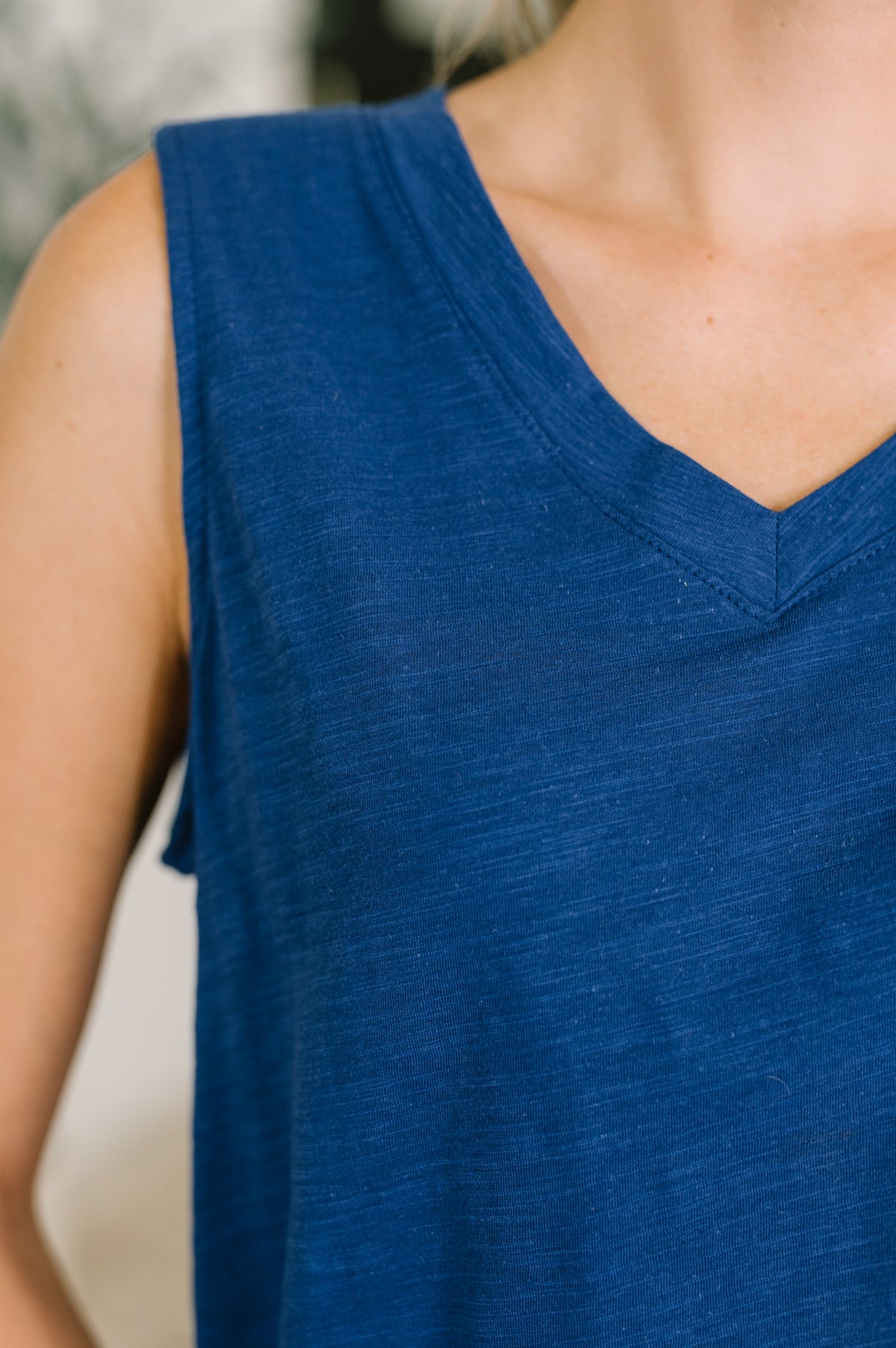 Getting Good V-Neck Tank in Navy - 6/26/2026