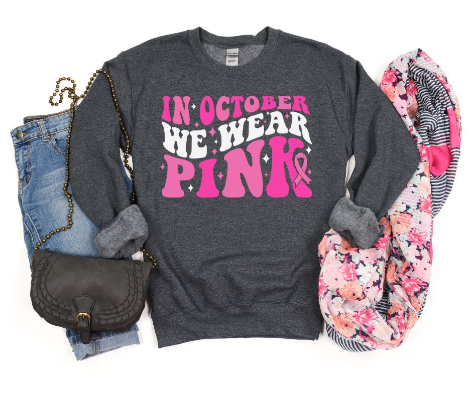 We Wear Pink Sweatshirt In Dark Gray - RTS