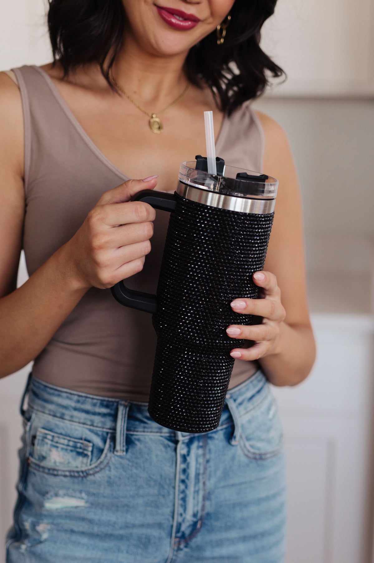 Glam Girl 40 oz Rhinestone Tumbler in Black - 11/20/2023