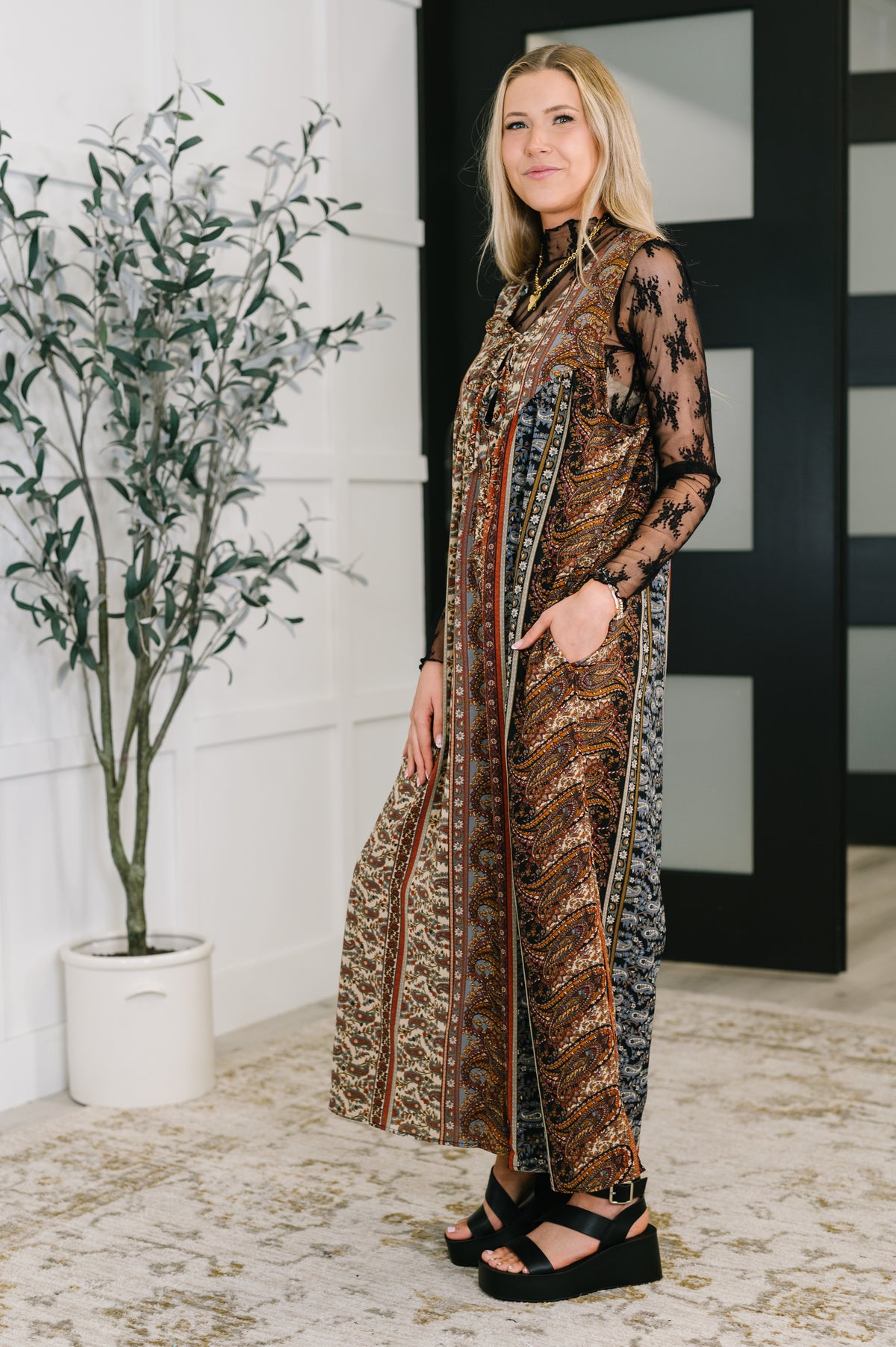 Going with the Flow Mixed Print Jumpsuit - 10/28/2025