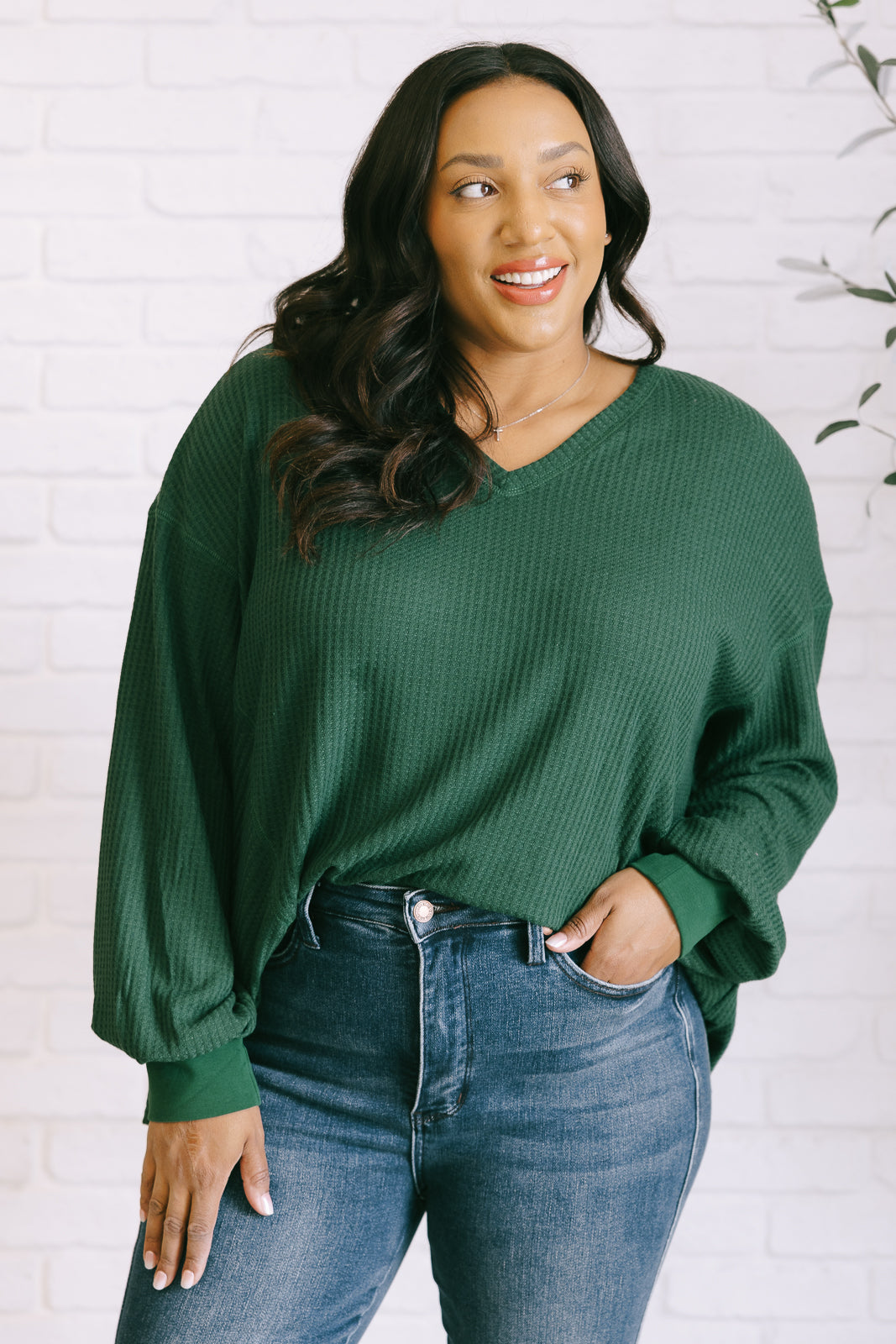 Good Things Are Coming V-Neck Top in Green - 11/29/2024