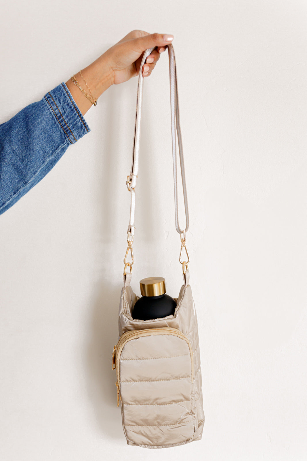 Gotcha Girl Puffer Tumbler Tote in Gold - 10/23/2026