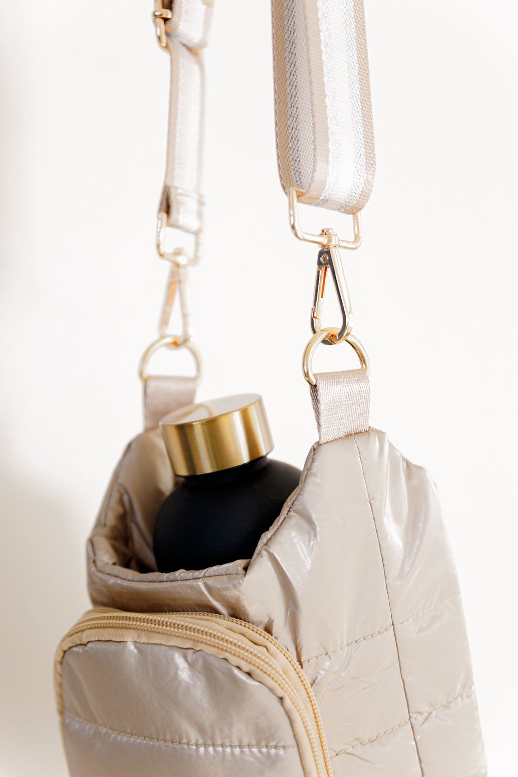 Gotcha Girl Puffer Tumbler Tote in Gold - 10/23/2026