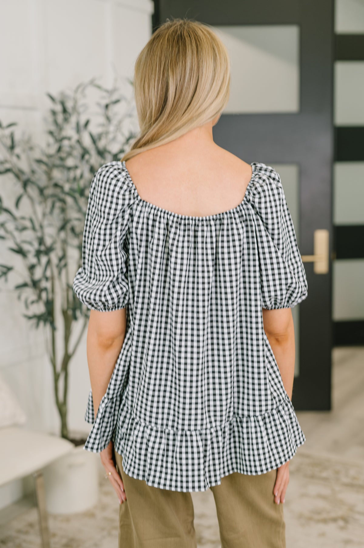 Great Gingham Square Neck Blouse - 6/16/2026