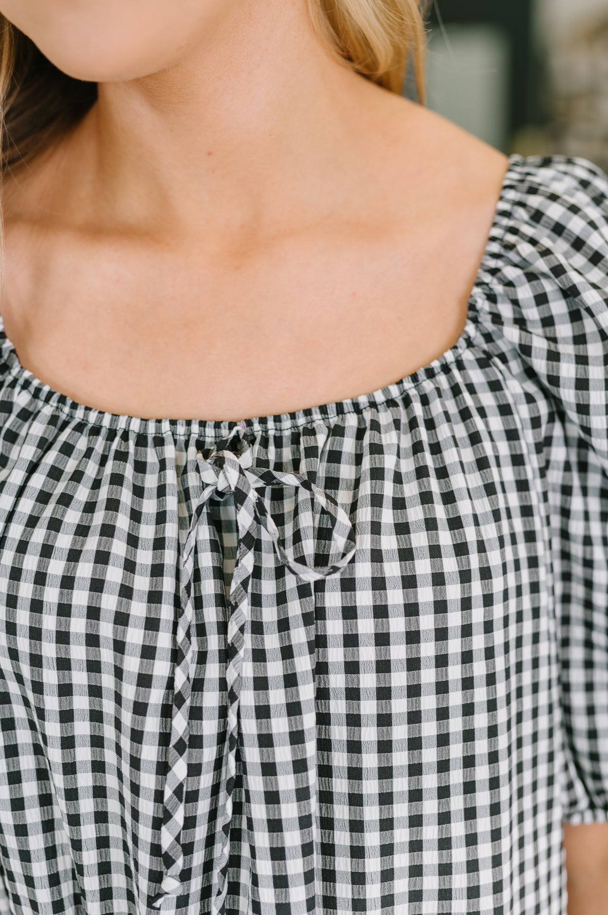 Great Gingham Square Neck Blouse - 6/16/2026