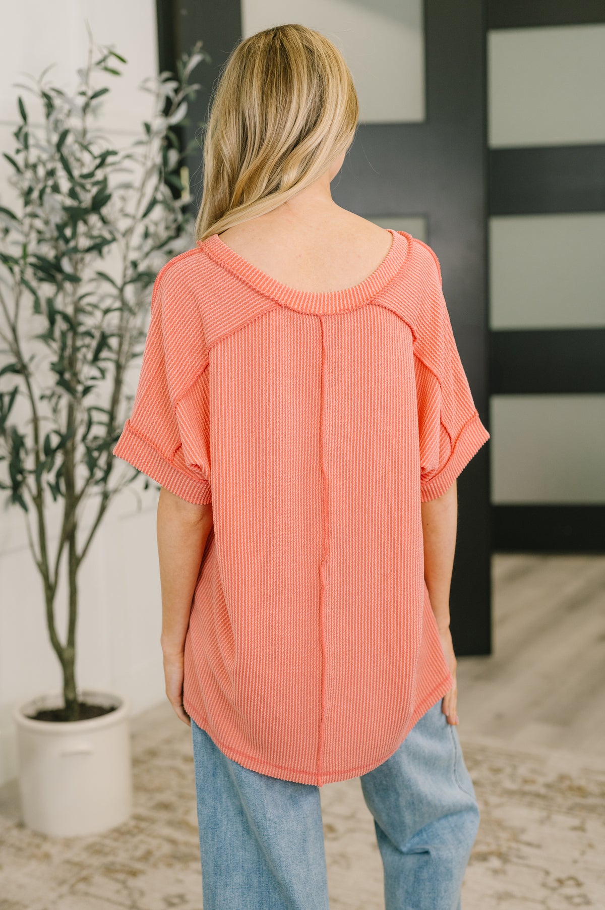 Growing Restless V-Neck Tee in Coral - 4/8/2026
