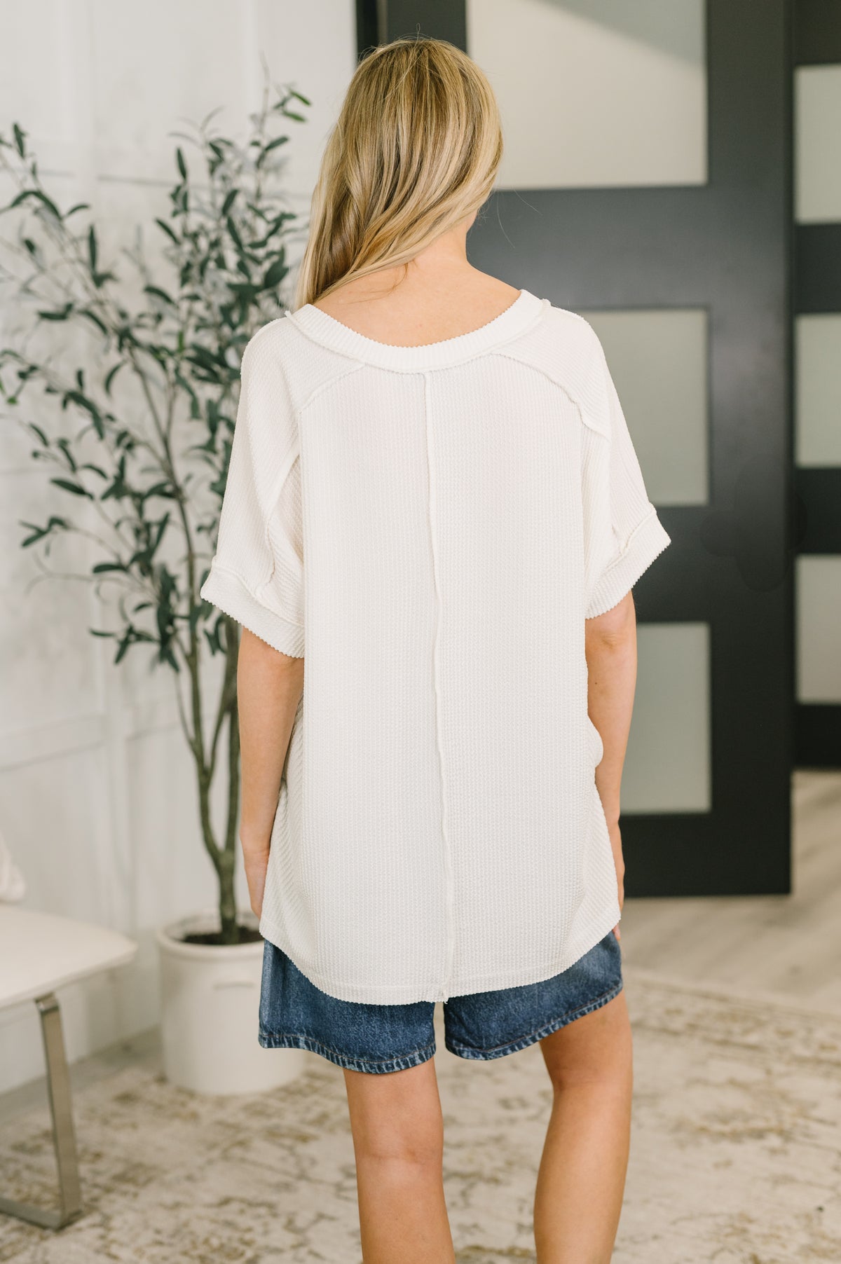 Growing Restless V-Neck Tee in White - 4/8/2026