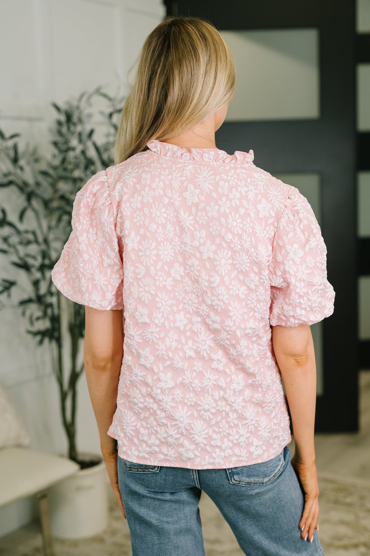 Growing Together Notch Neck Puff Sleeve Top - 8/7/2026