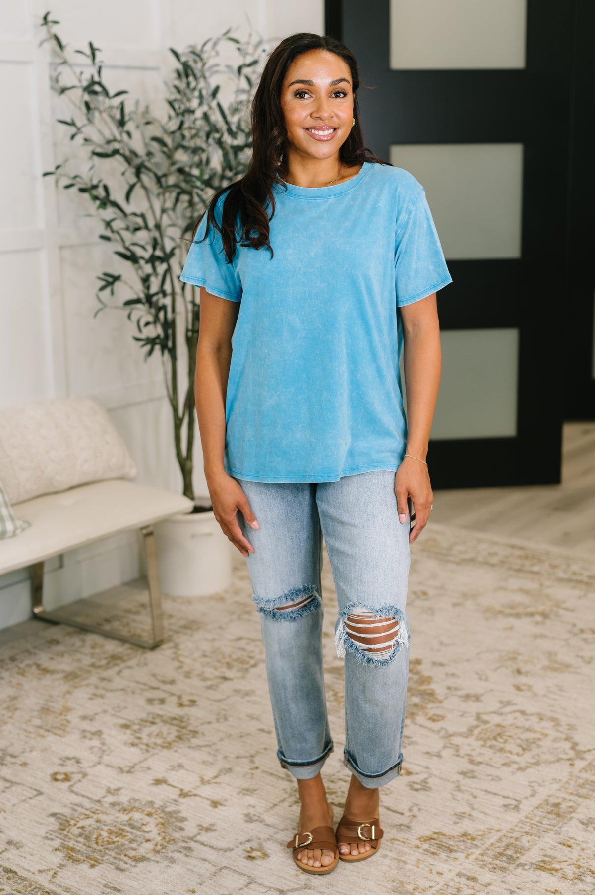 Had to Be There Mineral Wash Tee in Deep Sky - 5/27/2026