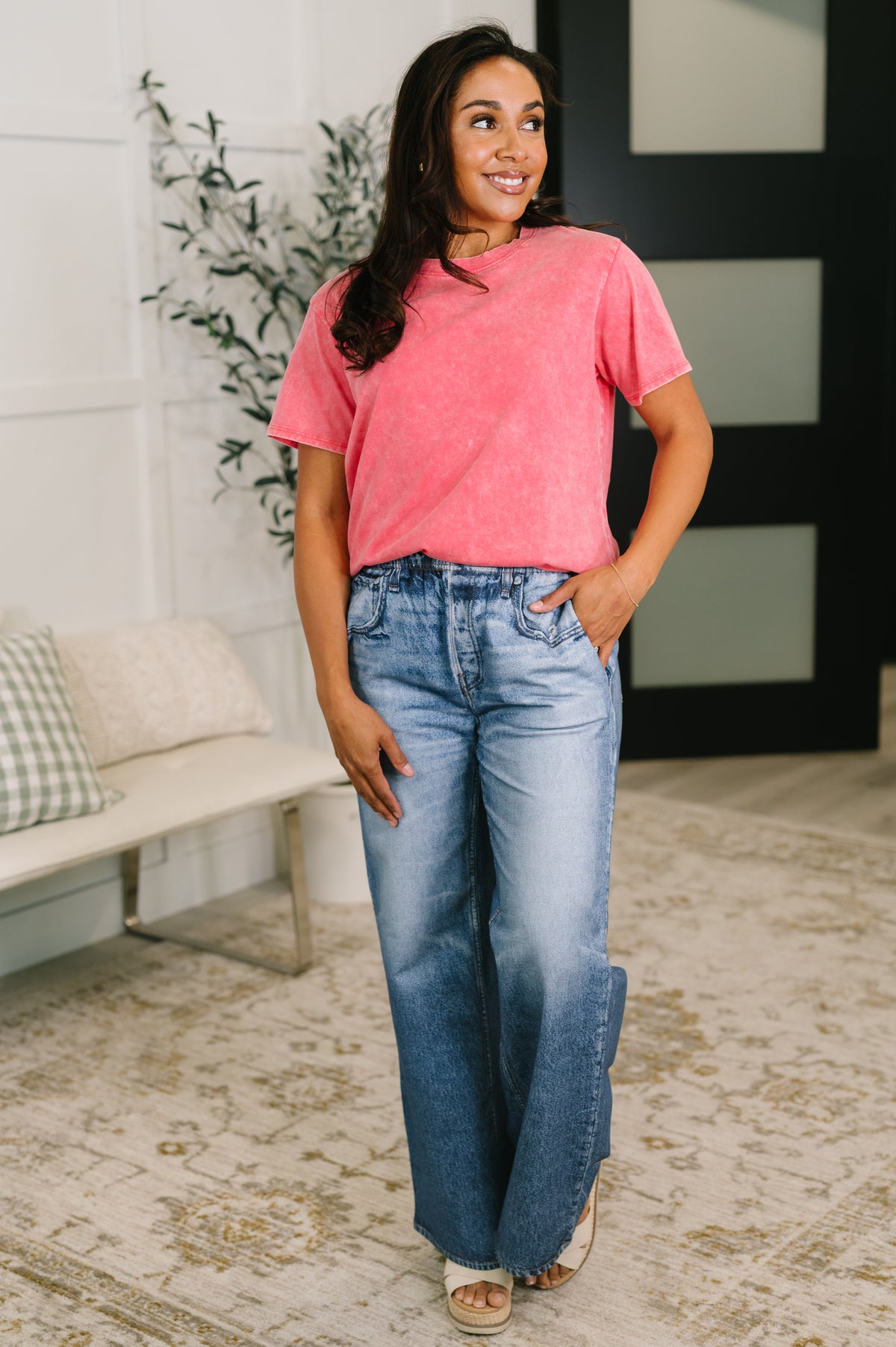 Had to Be There Mineral Wash Tee in Fuchsia - 5/27/2026