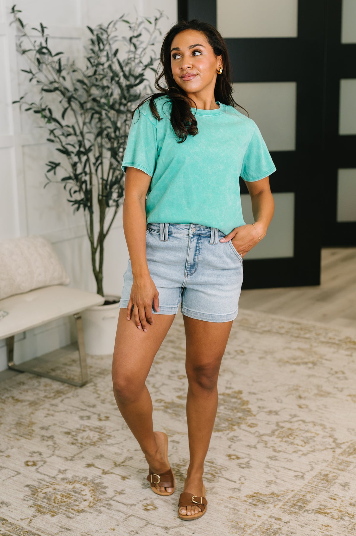 Had to Be There Mineral Wash Tee in Turquoise - 5/27/2026