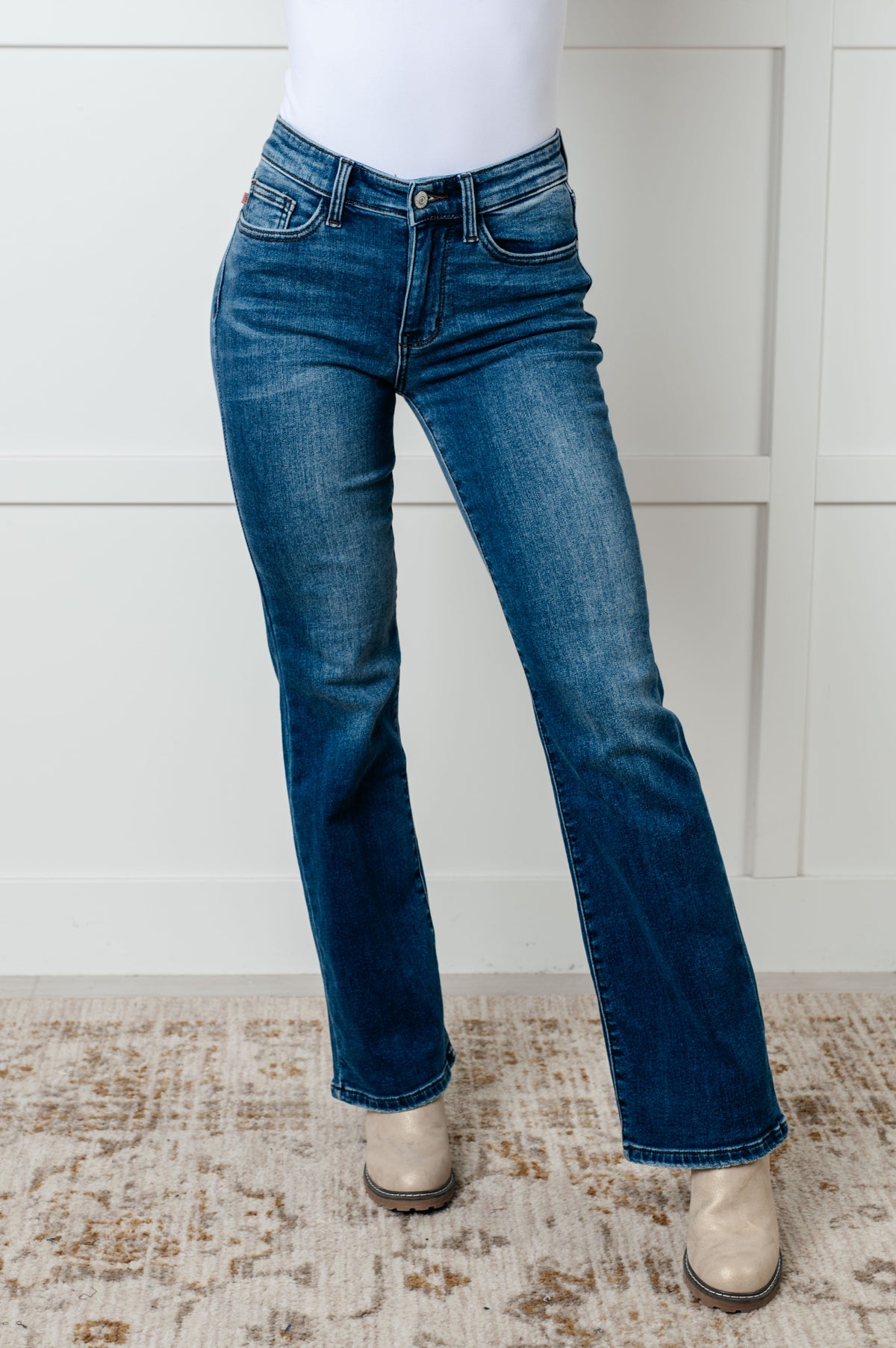 Hannah Mid Rise Thermal Bootcut Jeans - 12/31/2024