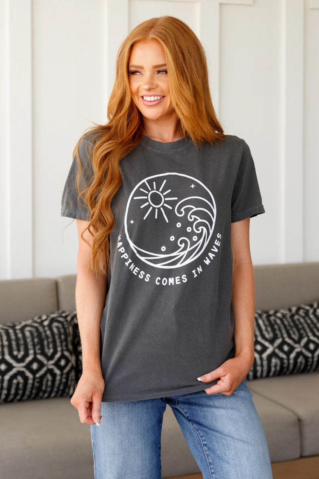 Happiness Comes in Waves Tee - 5/15/2025
