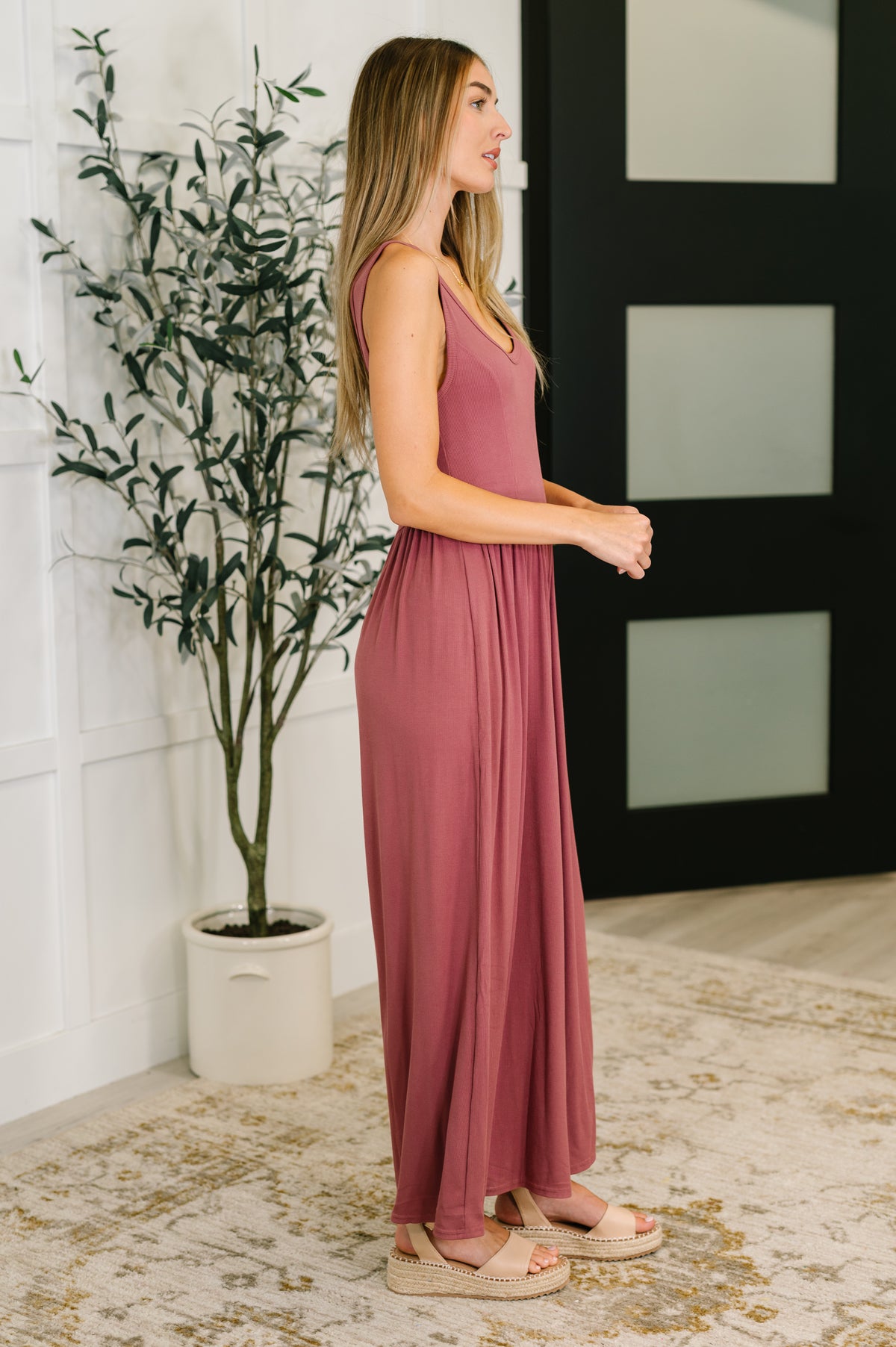 Head to Toe Whoa Gathered Wide Leg Jumpsuit in Mauve - 7/29/2025 NEW