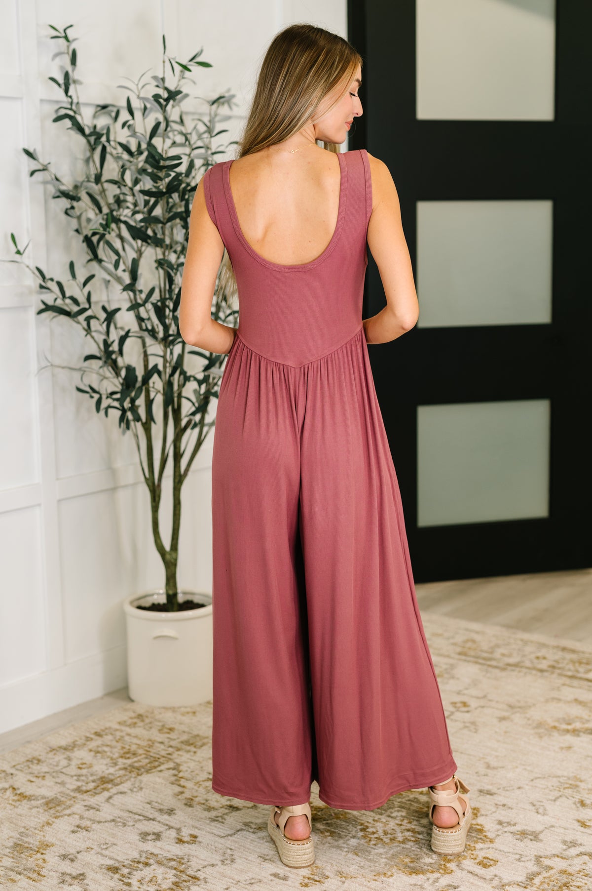 Head to Toe Whoa Gathered Wide Leg Jumpsuit in Mauve - 7/29/2025 NEW