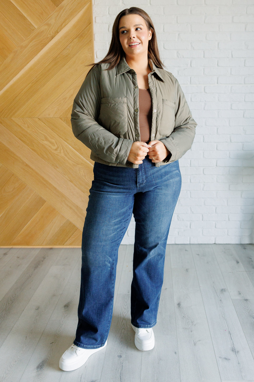 Hear Me Out Lightweight Puffer Jacket in Olive - 10/16/2025