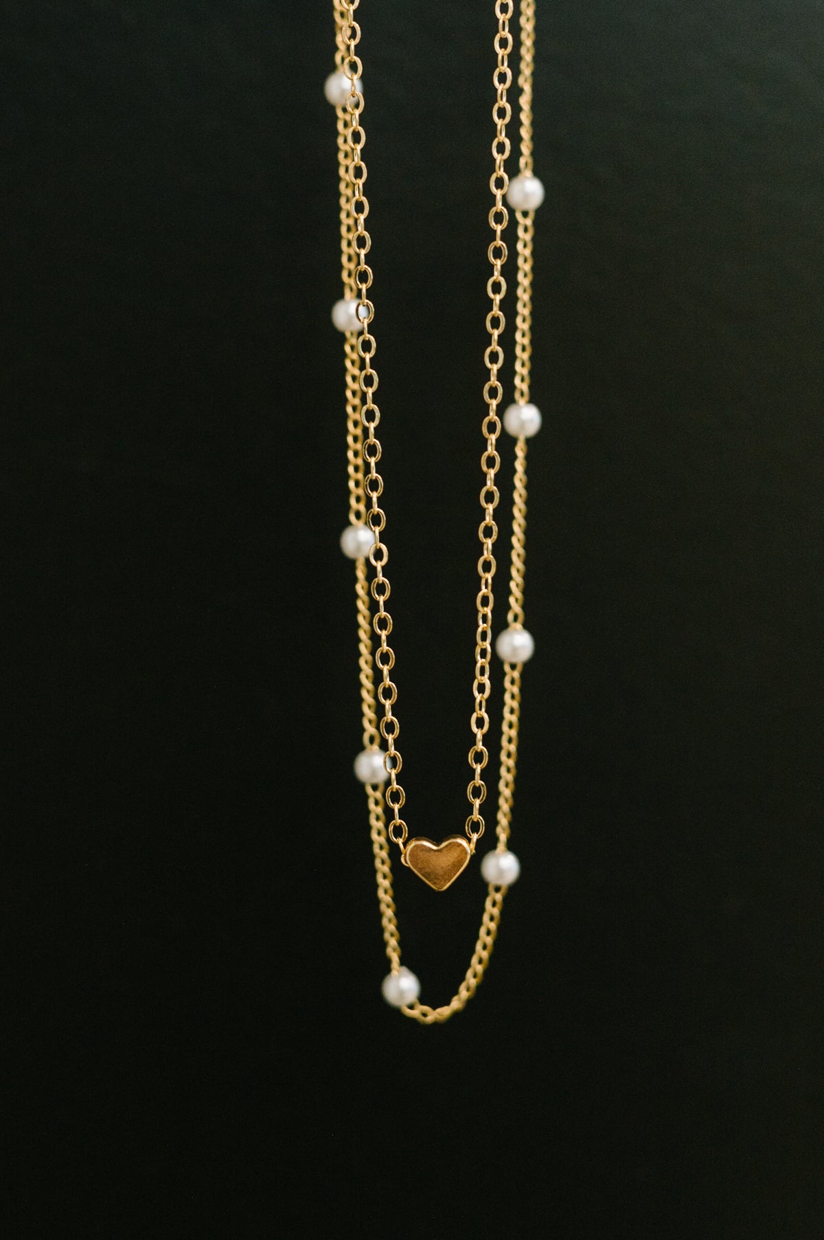 Heart of Gold Pendant Necklace Layered Set in Gold - 10/21/2025