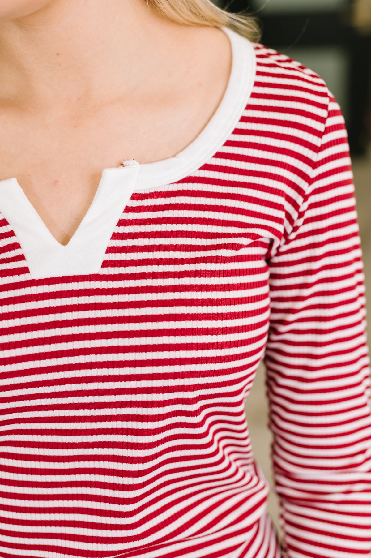 Here, There, Everywhere Split Neck Top in Burgundy - 9/29/2026