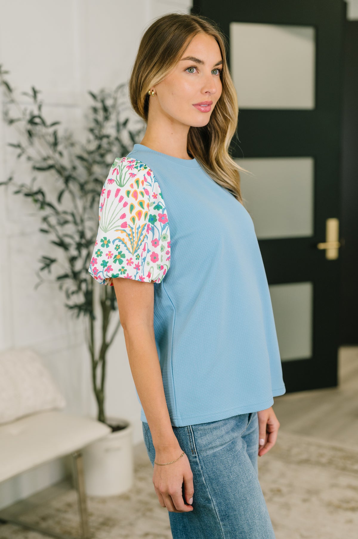 High Expectations Contrast Puff Sleeve Blouse - 6/12/2026