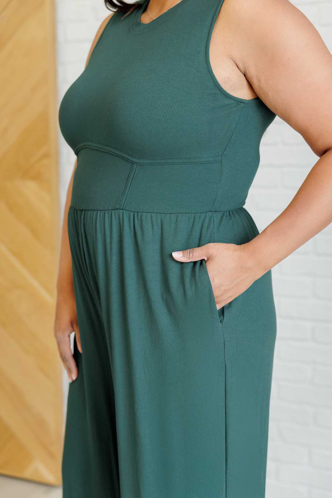 Hilary Wide Leg Jumpsuit in Green - 11/19/2024