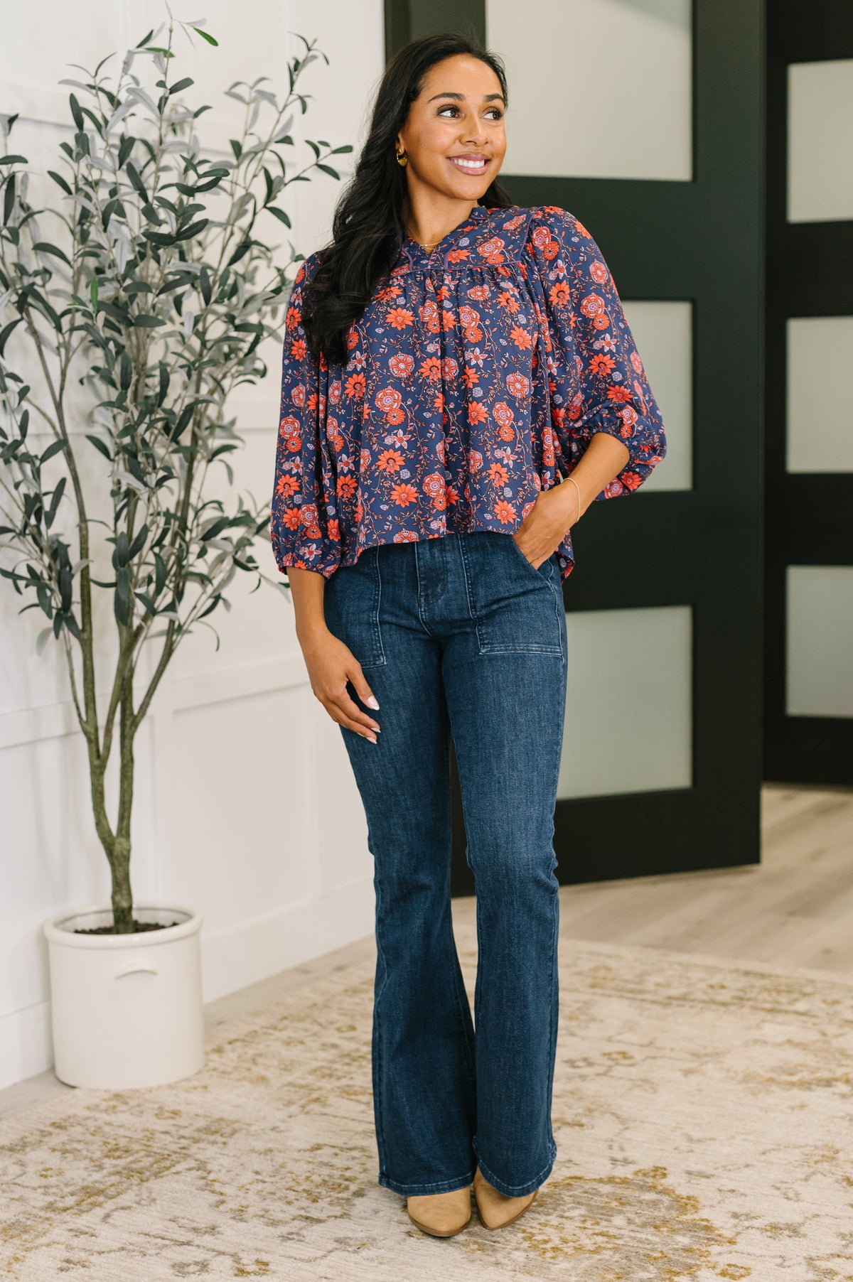 Hitherto Unknown Floral Babydoll Blouse - 10/20/2025