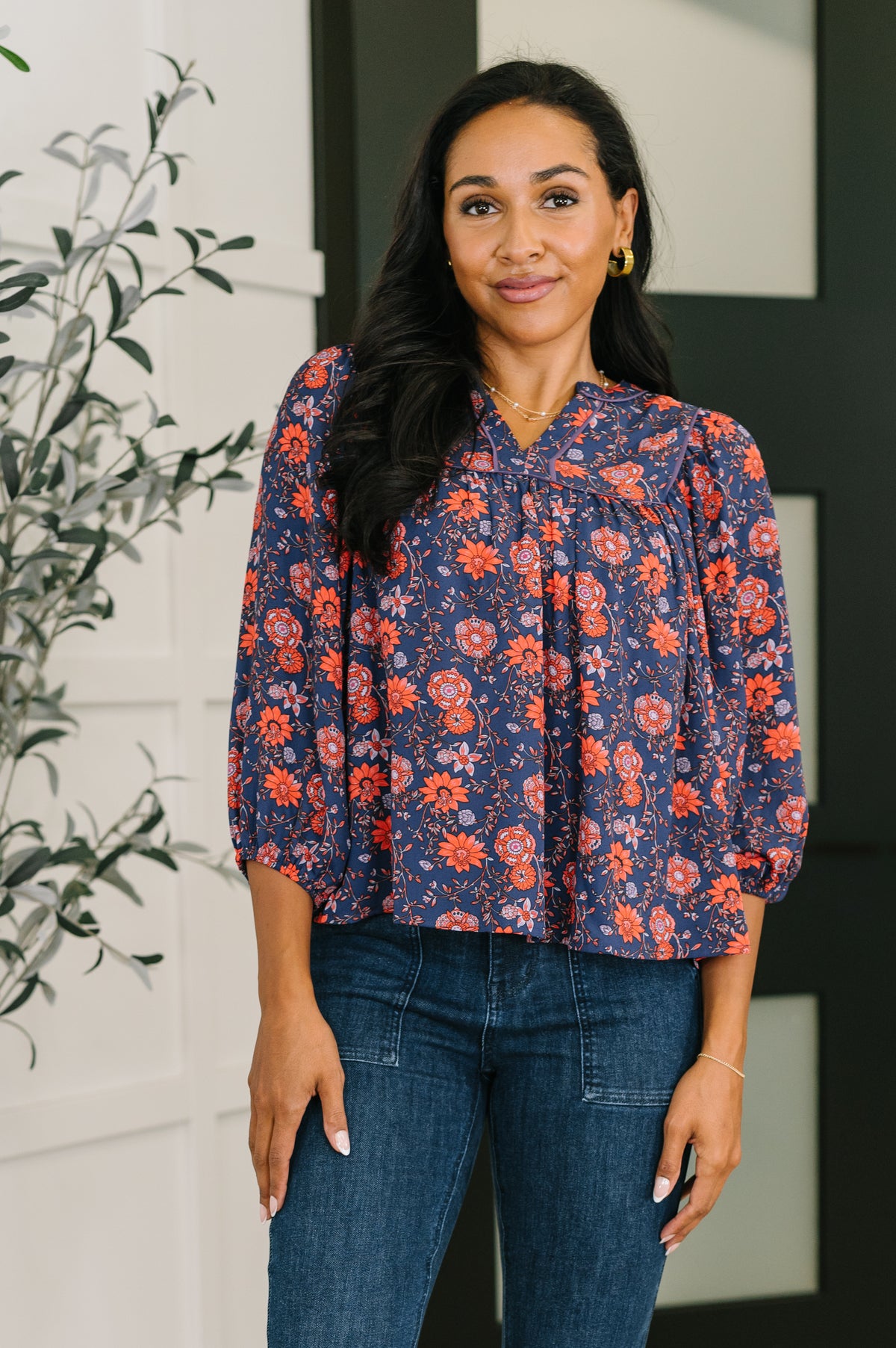 Hitherto Unknown Floral Babydoll Blouse - 10/20/2025