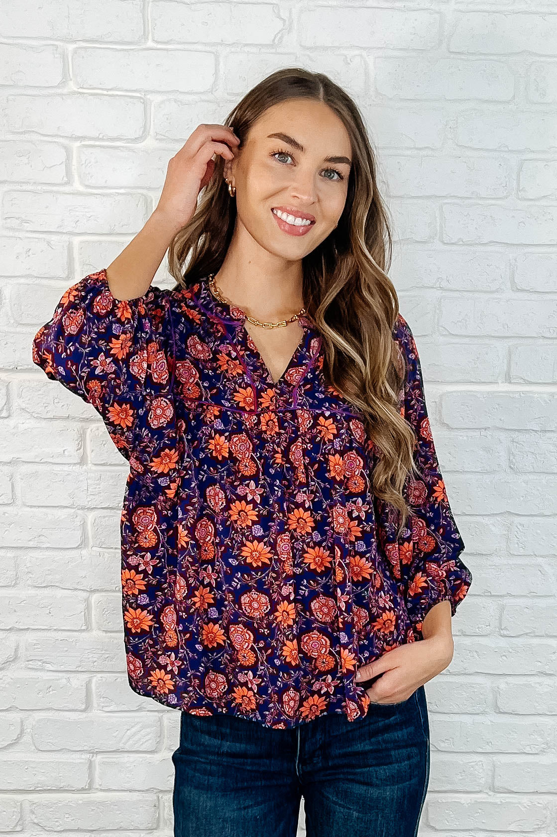 Hiterto Unknown Floral Babydoll Blouse - 3/28/2025