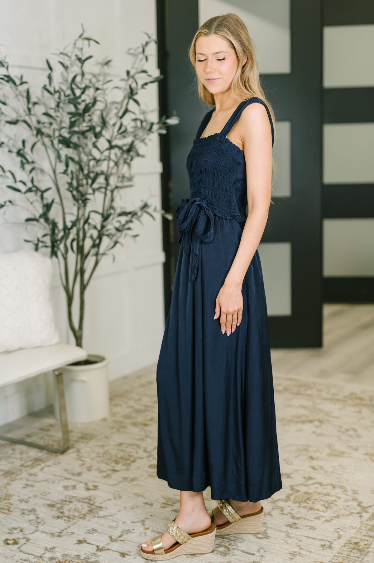 Hold Me Down Midi Dress in Navy - 2/10/2026