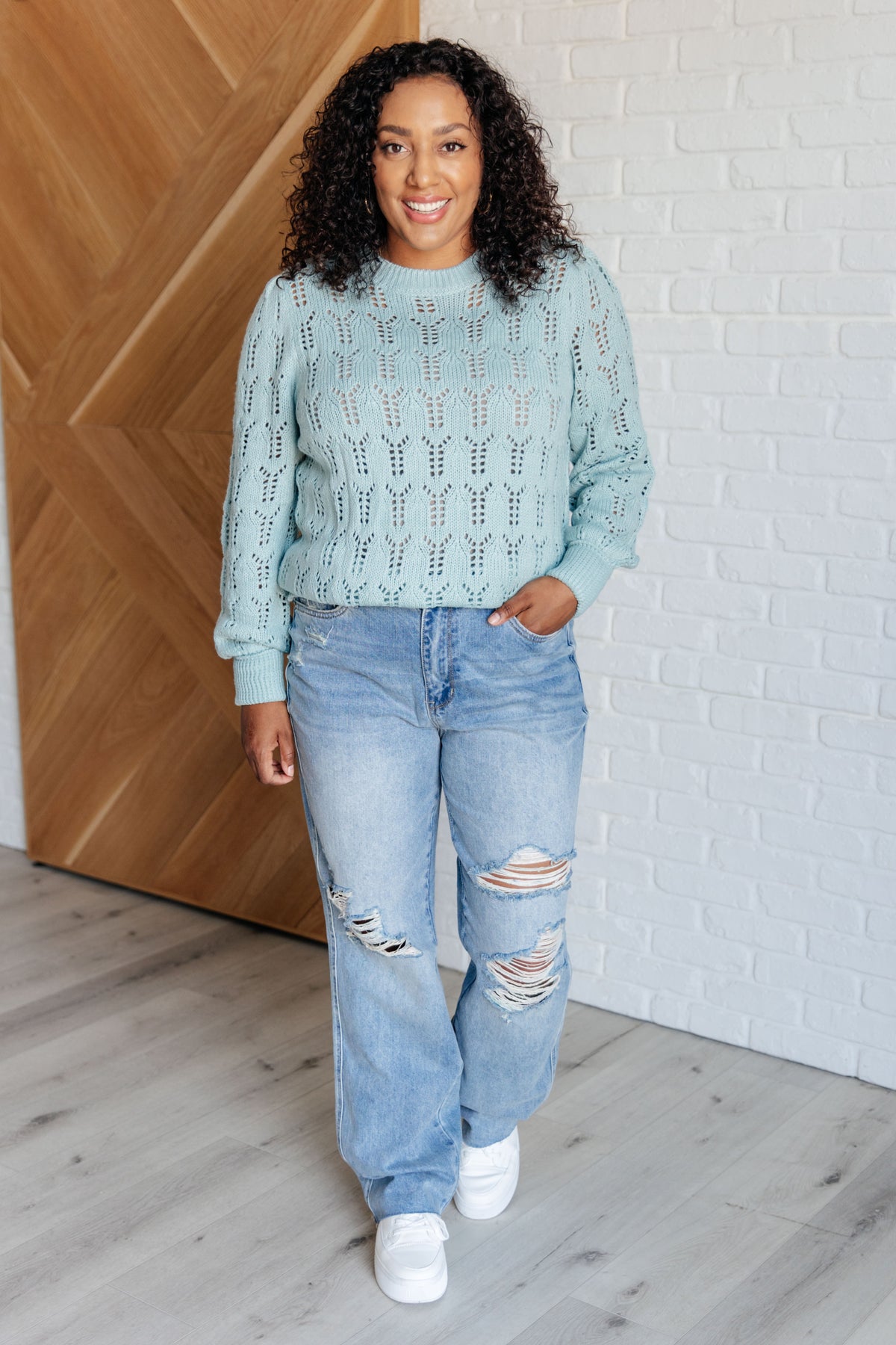 Hole In One Sheer Pointelle Knit Sweater - 1/15/2026