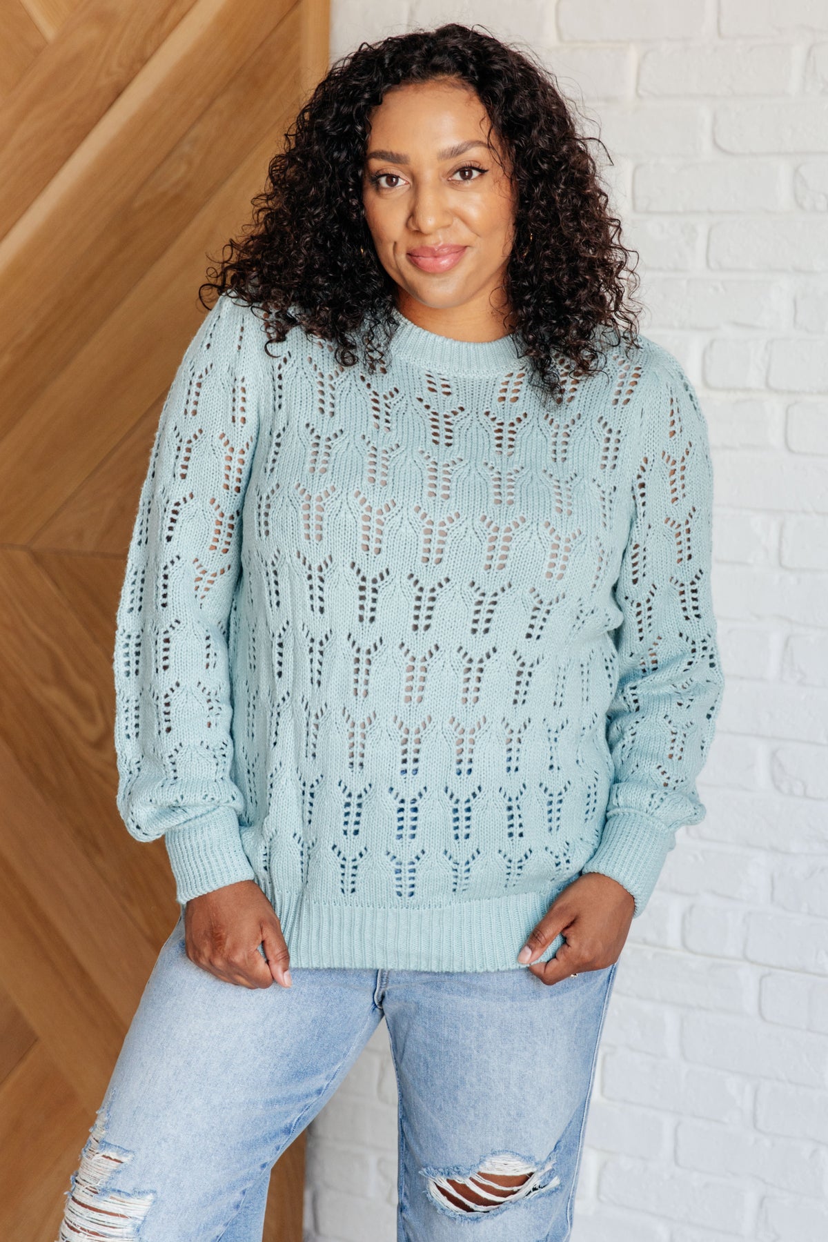 Hole In One Sheer Pointelle Knit Sweater - 1/15/2026