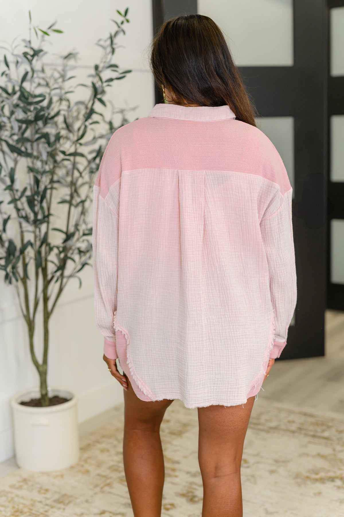 Hot & Unbothered Full Front Button Down Shacket in Pink - 8/5/2025 NEW