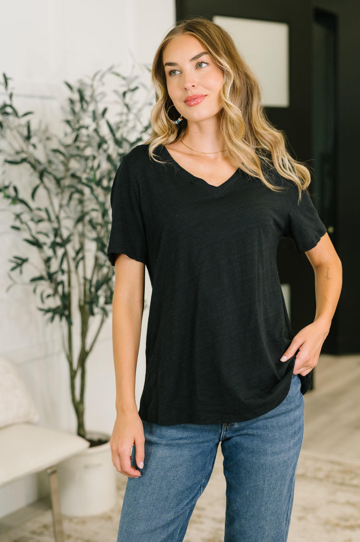 I Don't Have to Choose V-Neck Tee in Black - 7/10/2026