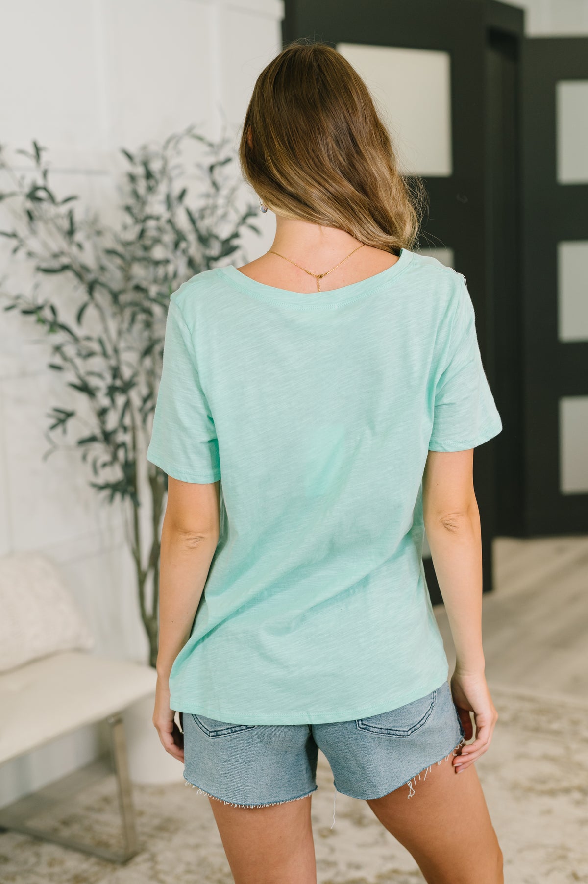 I Don't Have to Choose V-Neck Tee in Mint - 7/10/2026