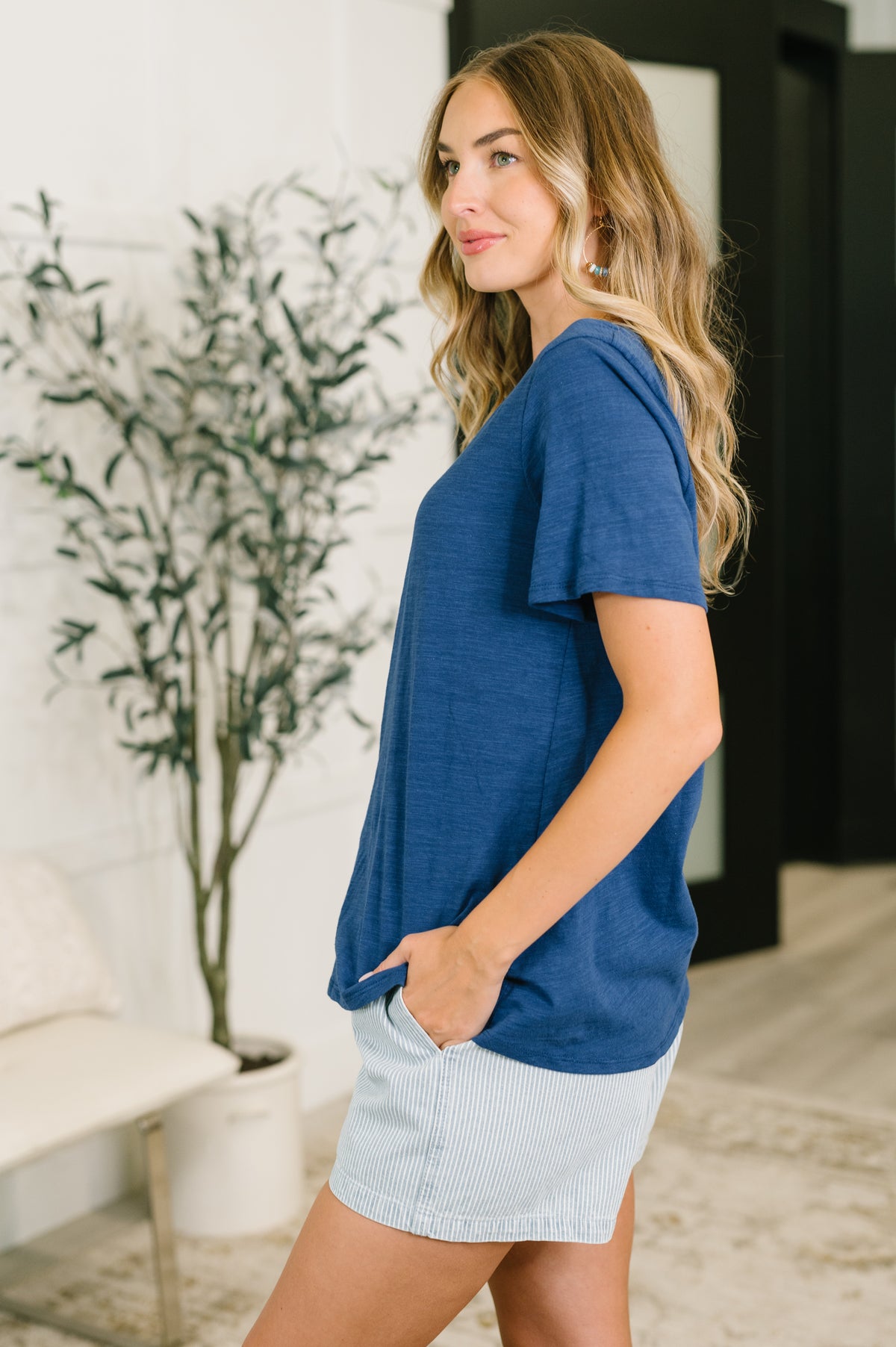 I Don't Have to Choose V-Neck Tee in Navy - 7/10/2026