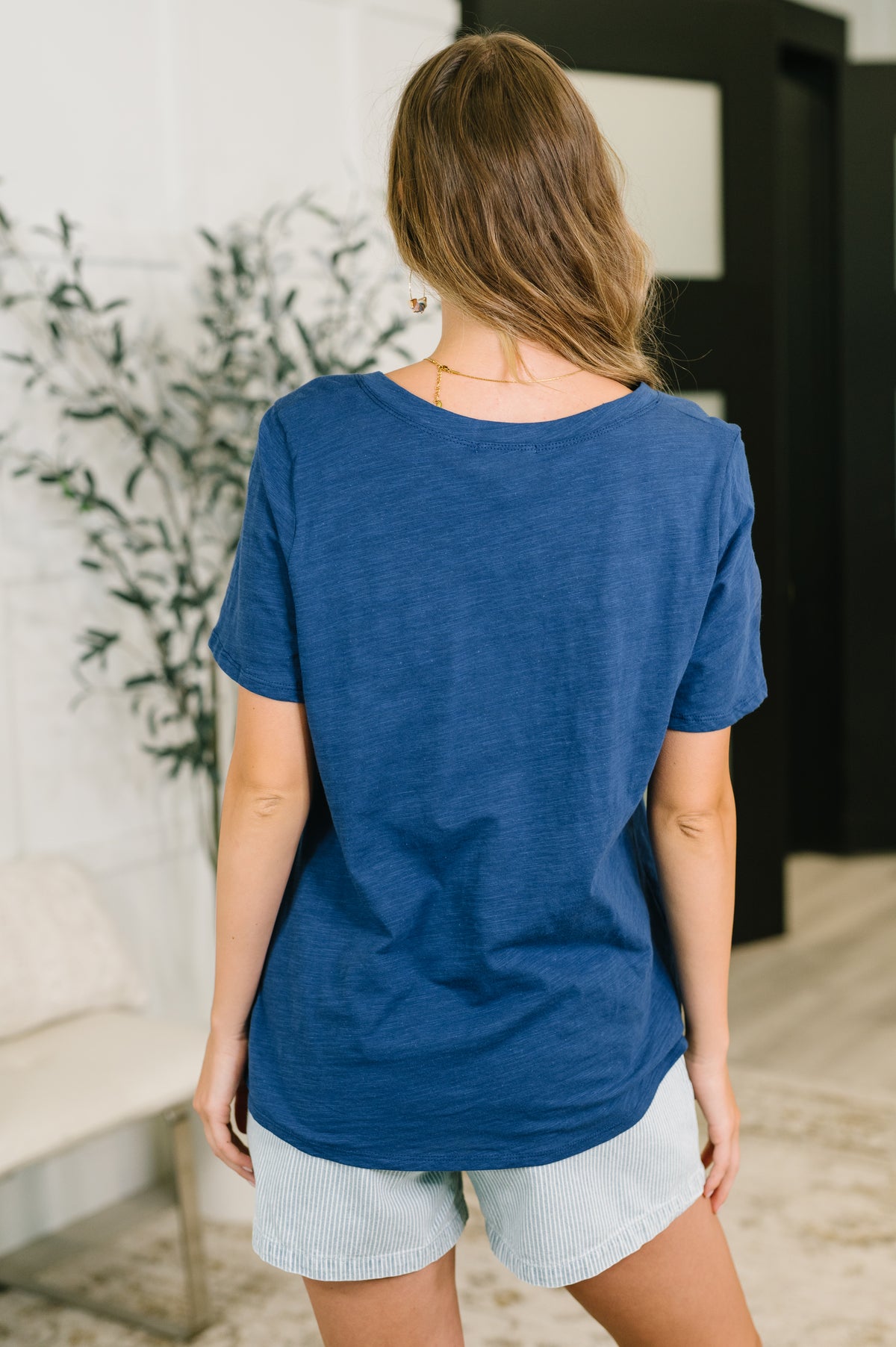I Don't Have to Choose V-Neck Tee in Navy - 7/10/2026