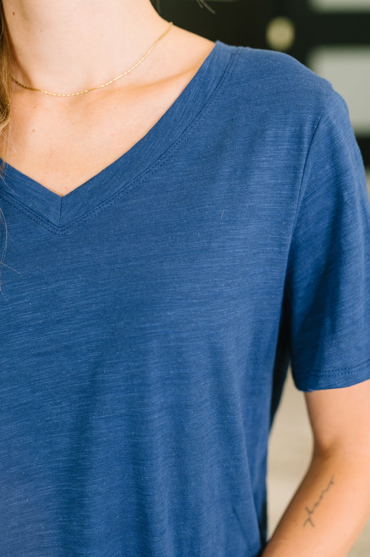 I Don't Have to Choose V-Neck Tee in Navy - 7/10/2026
