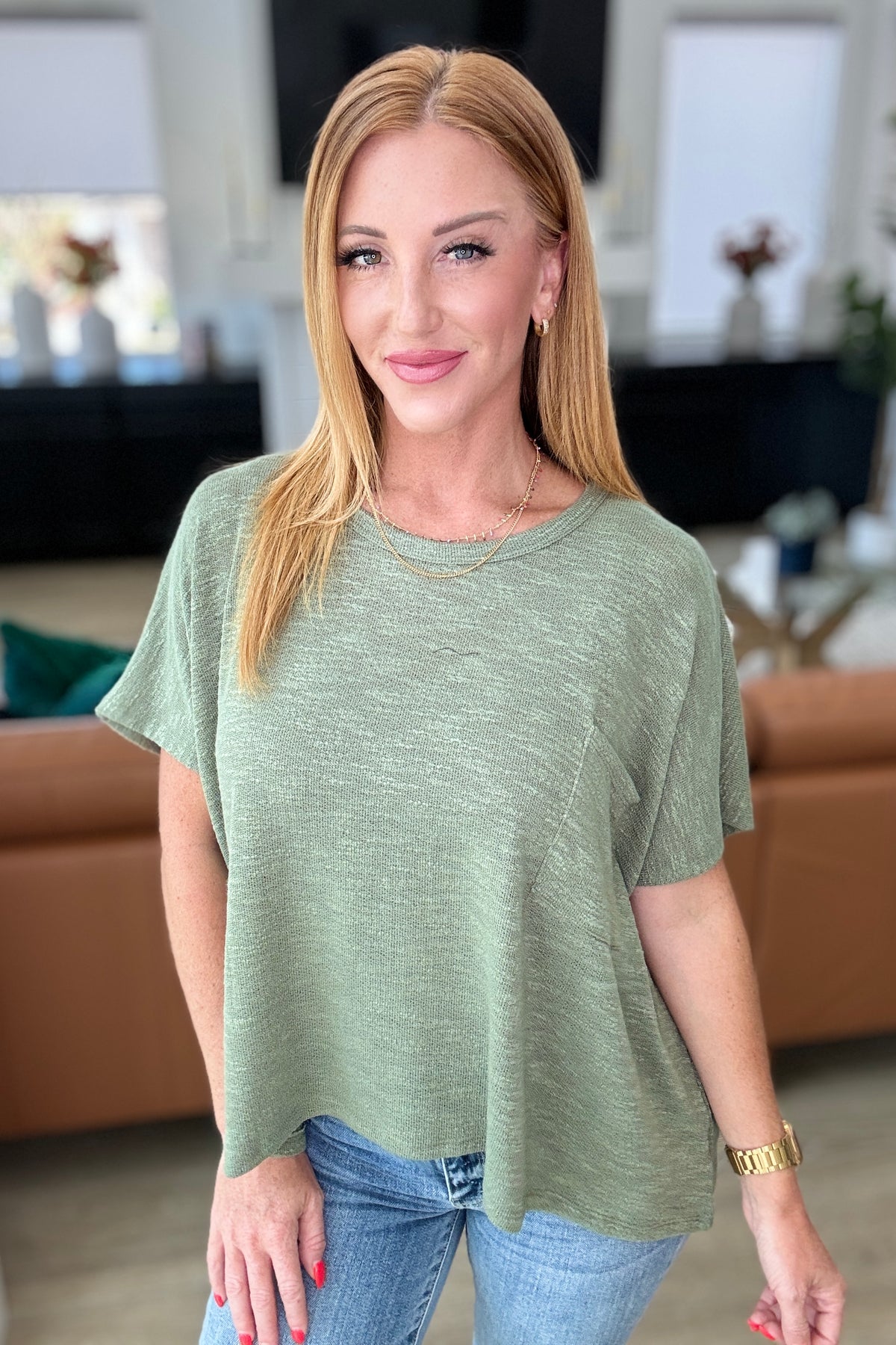 Let Light be Light Drop Shoulder Oversized Tee in Light Olive - 8/28/2024