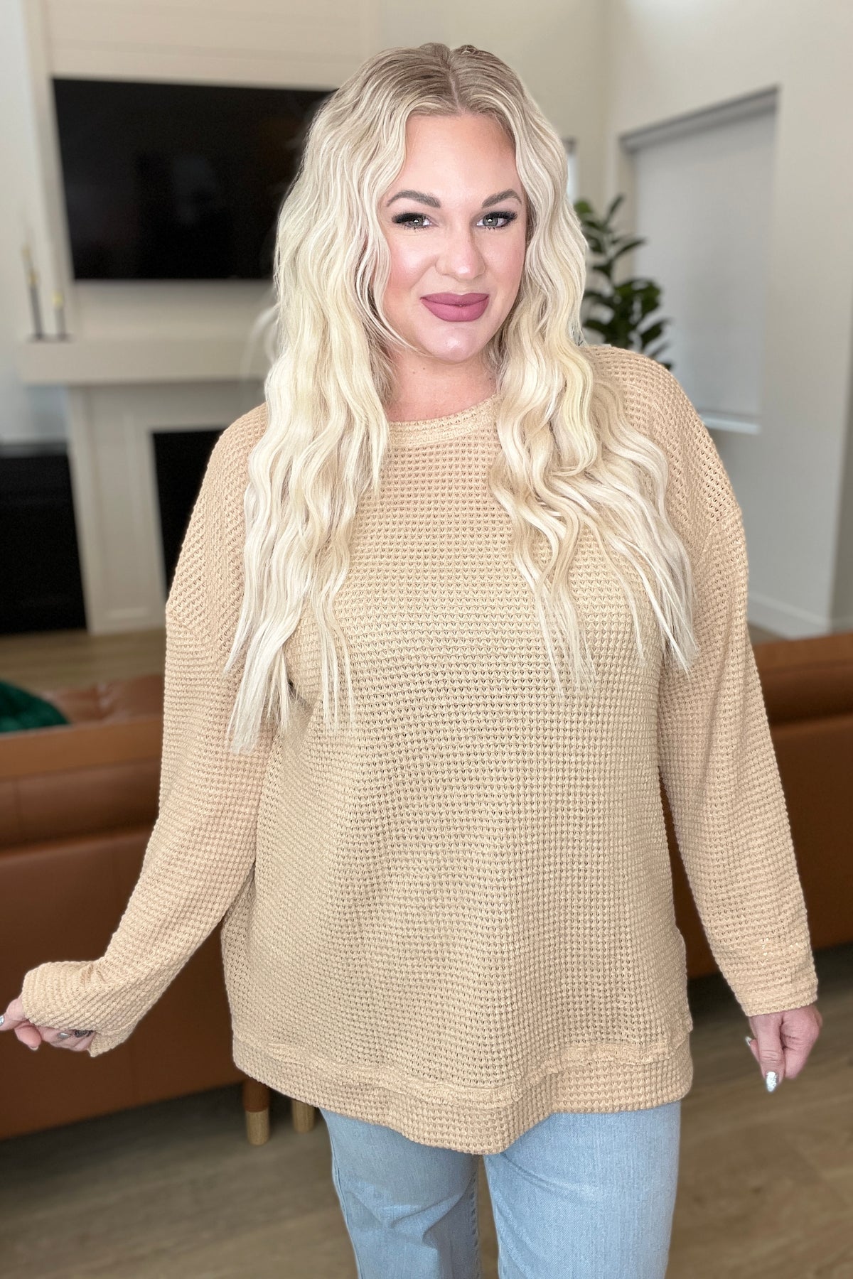 Soft And Sweet Waffle Knit Pullover - 12/12/2025