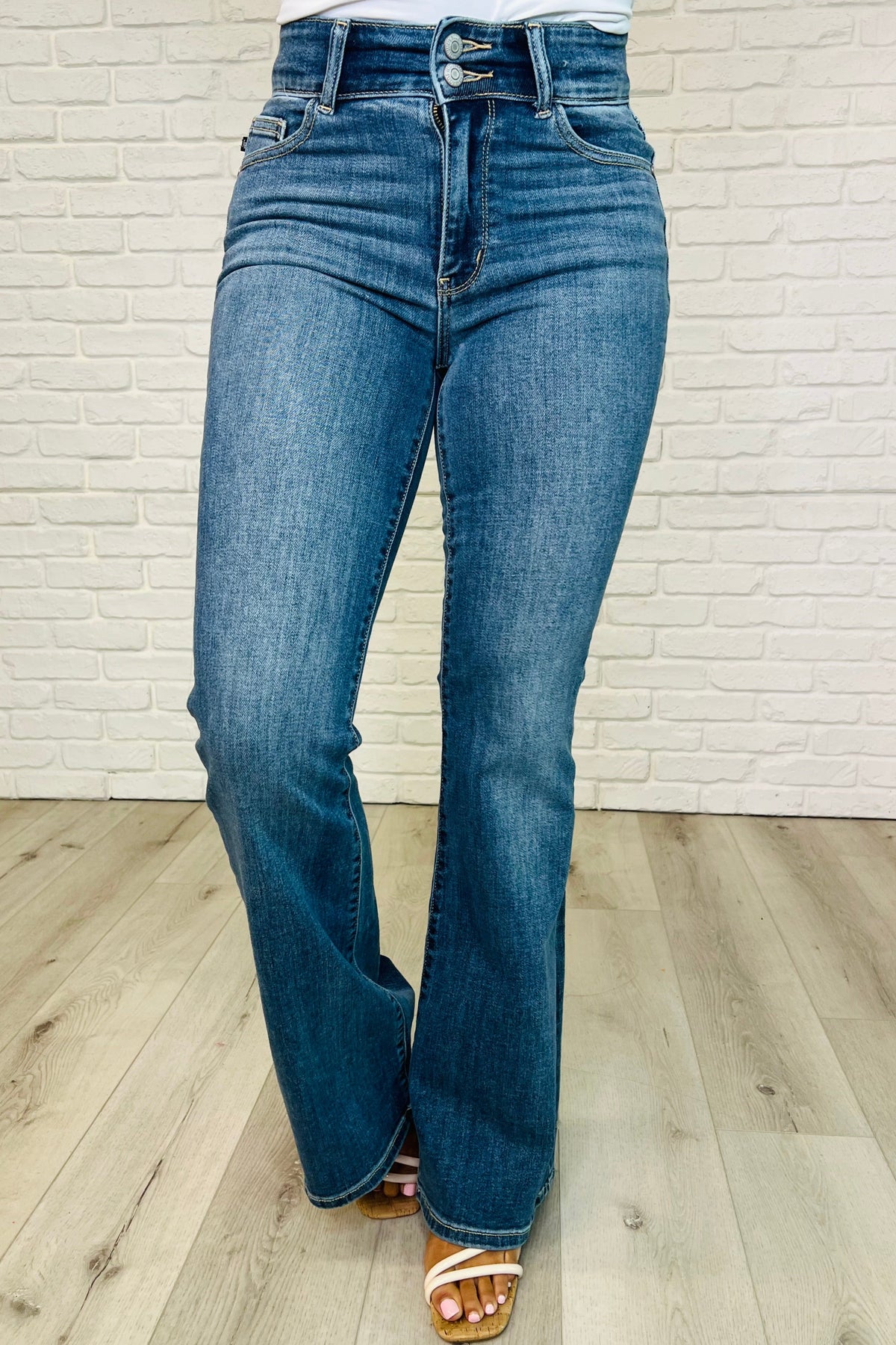 Ariana High Rise Double Button Waistband Flare Jeans - 2/26/2025