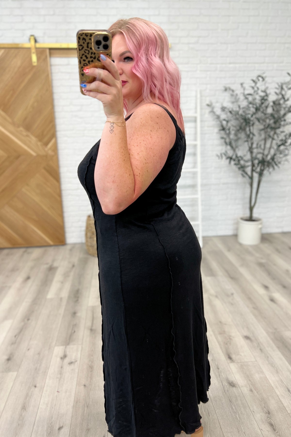 Notched Scoop Neck Maxi Dress in Black - 7/26/2023