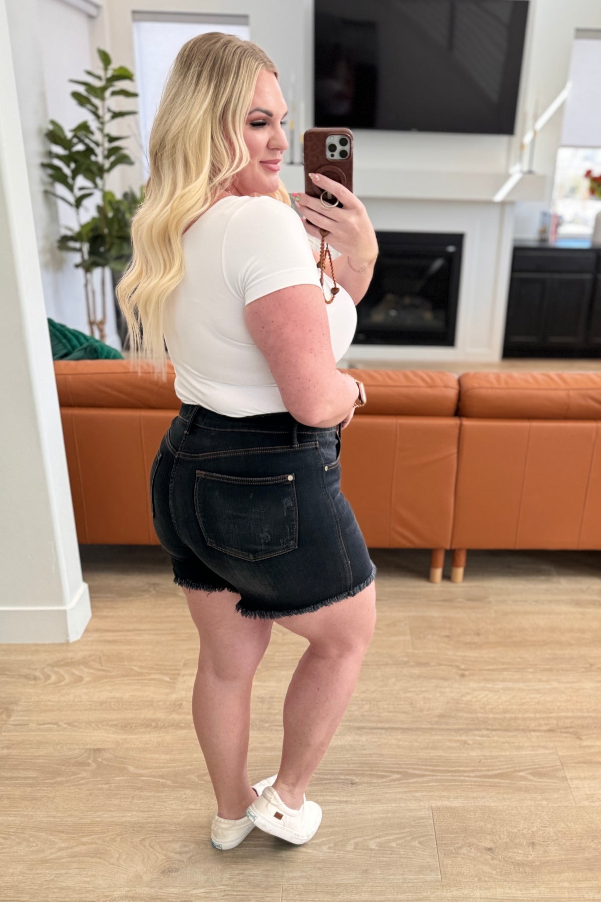 Ember High Rise Control Top Fray Hem Shorts - 3/6/2024