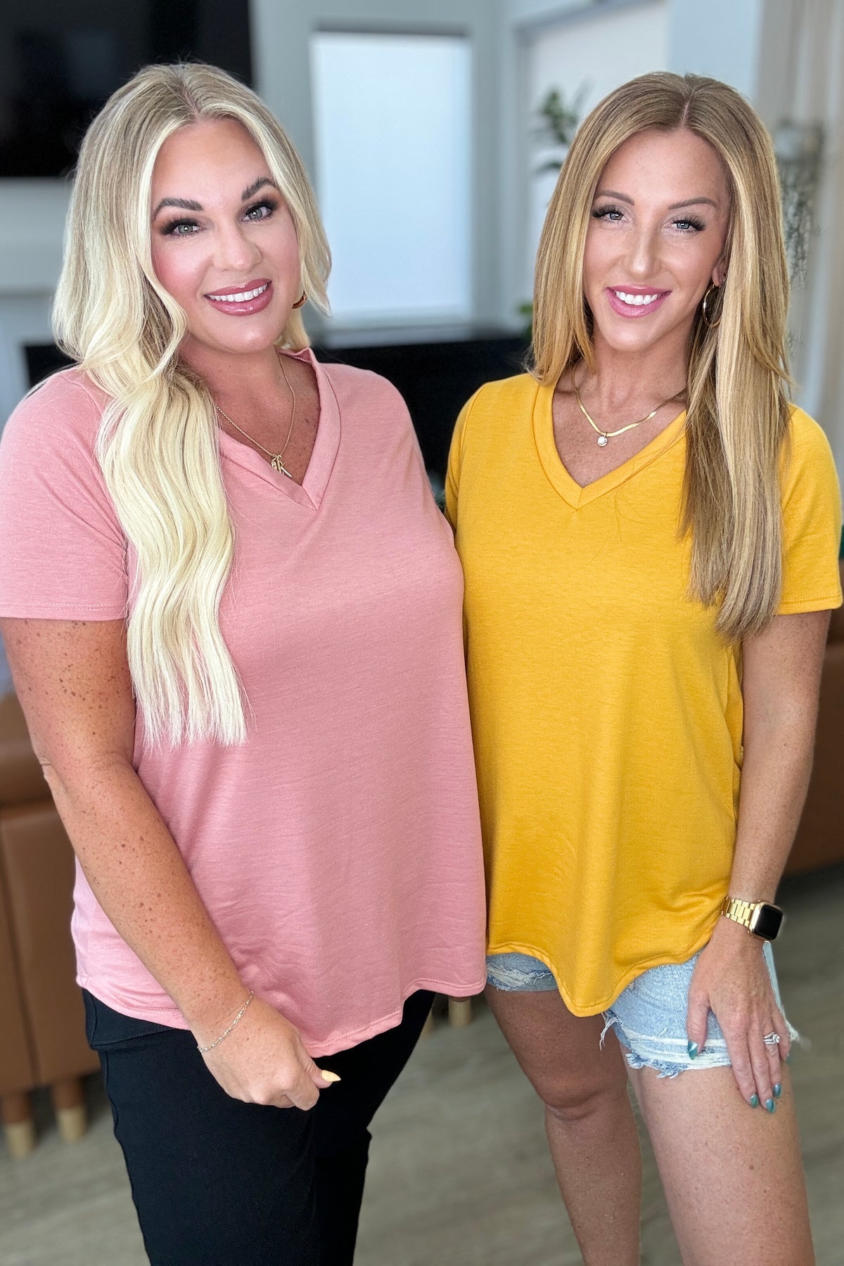 Heart and Soul V-Neck Top in Mustard - 6/25/2024