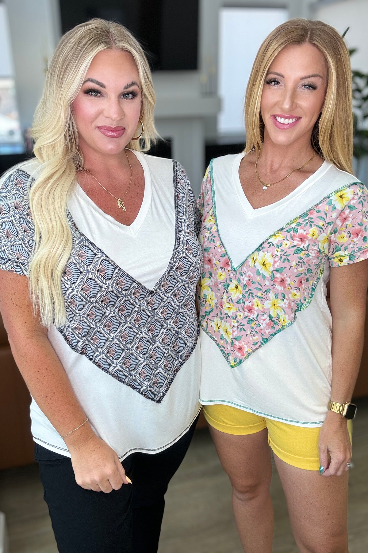 To Rock a Rhyme Color Block Top in Pink Floral - 6/25/2024