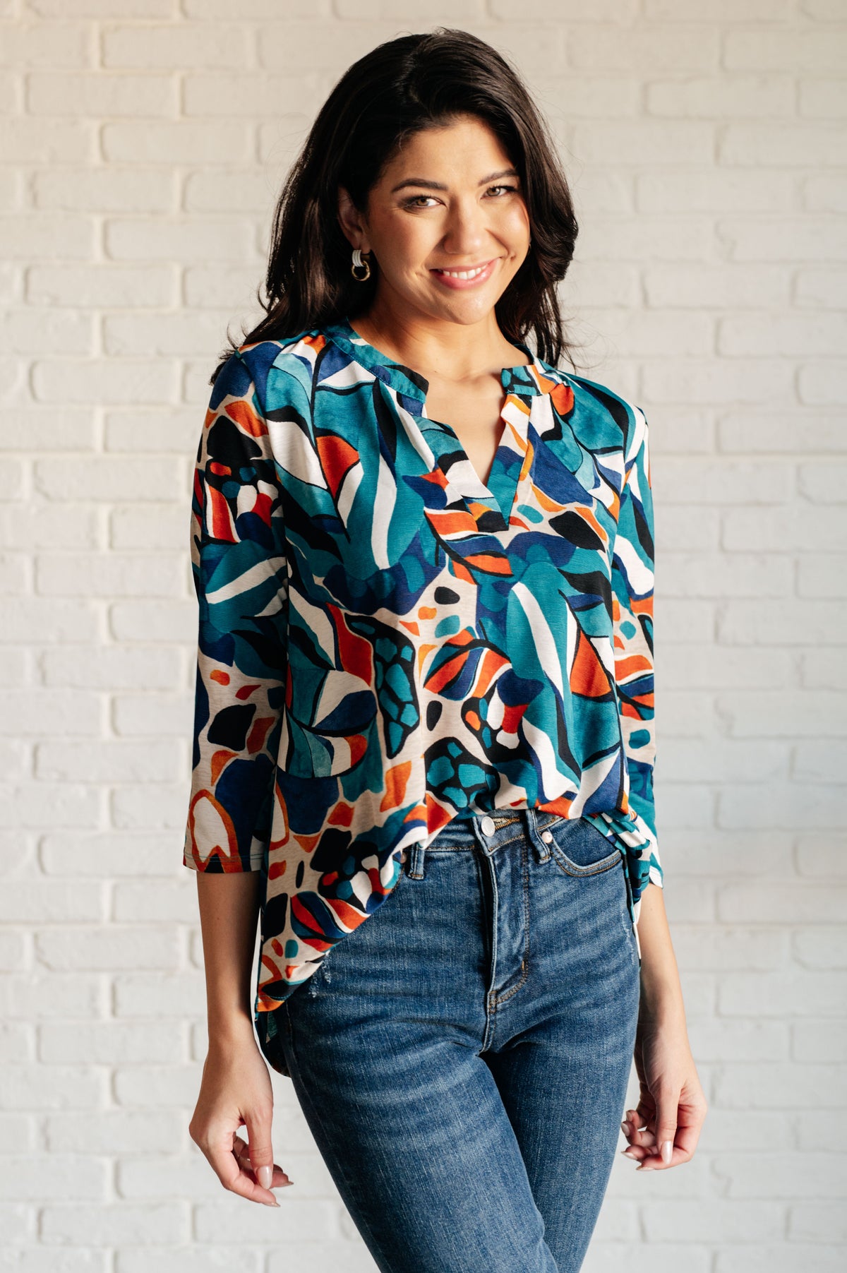 I Think Different Top in Abstract Teal - 8/18/2025