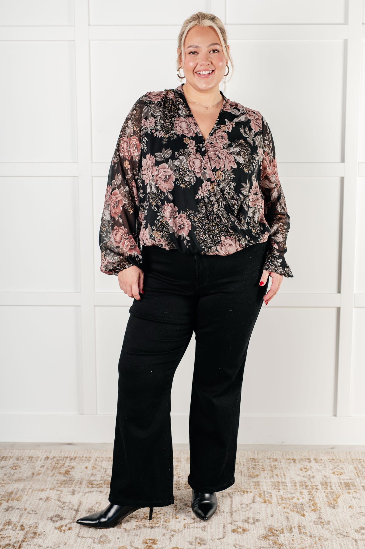 I Wish We Had it All Surplice Floral Blouse - 12/10/2024