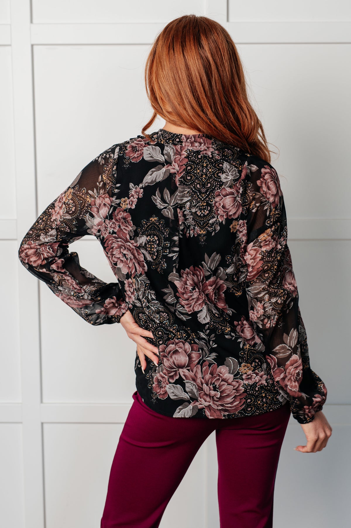 I Wish We Had it All Surplice Floral Blouse - 12/10/2024