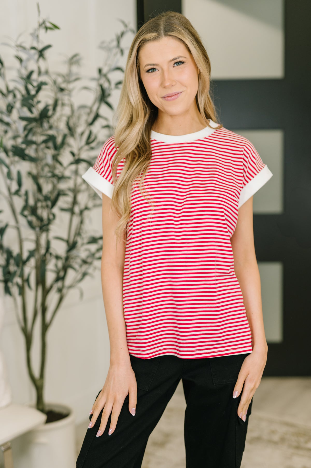 I Wouldn't Mind Short Sleeve Top in Ruby - 2/11/2026