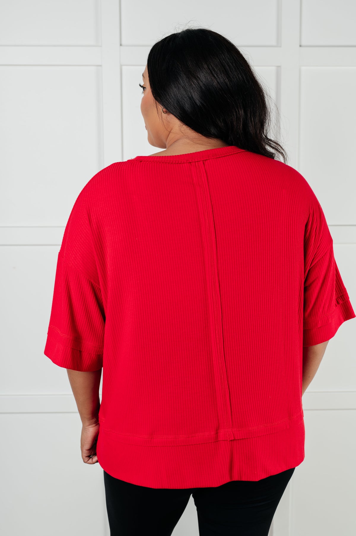 I'll Never Forget Ribbed Dolman Sleeve Top in Red - 1/14/2025